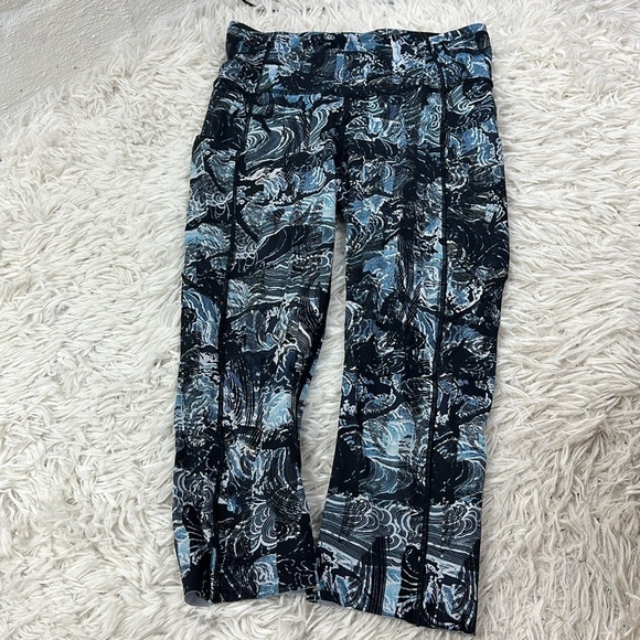 Lululemon Fast & Free Crop II *Nulux 19" Eternal Wave Starlight Black - Picture 1 of 5